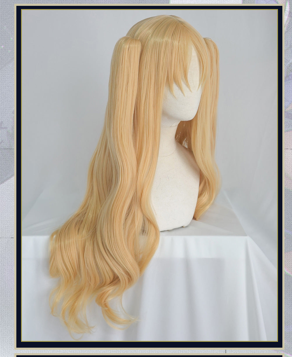 UWOWO Fate Grand Order Ereshkigal Cosplay Wig 80cm long Gold Double Tail Cosplay Hair