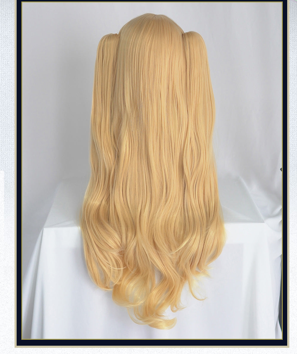 UWOWO Fate Grand Order Ereshkigal Cosplay Wig 80cm long Gold Double Tail Cosplay Hair