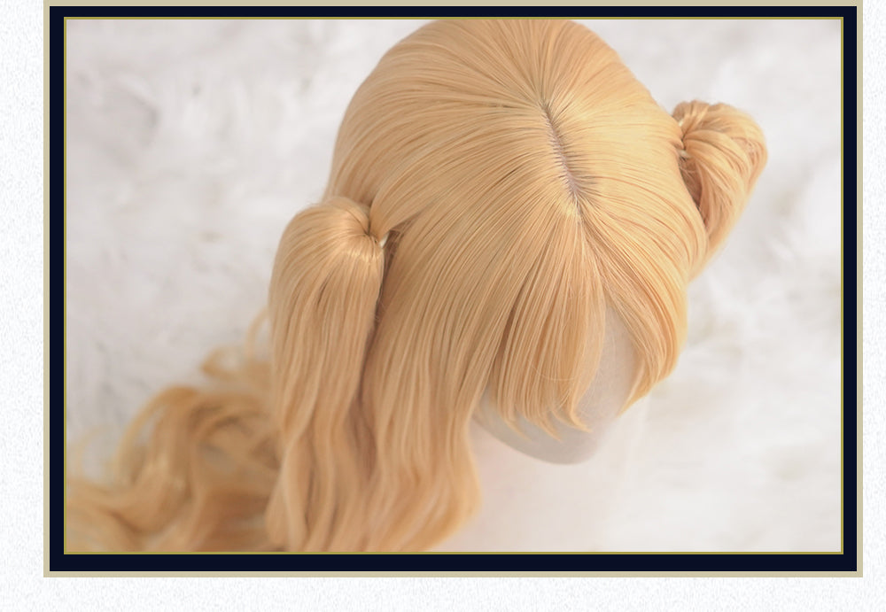 UWOWO Fate Grand Order Ereshkigal Cosplay Wig 80cm long Gold Double Tail Cosplay Hair