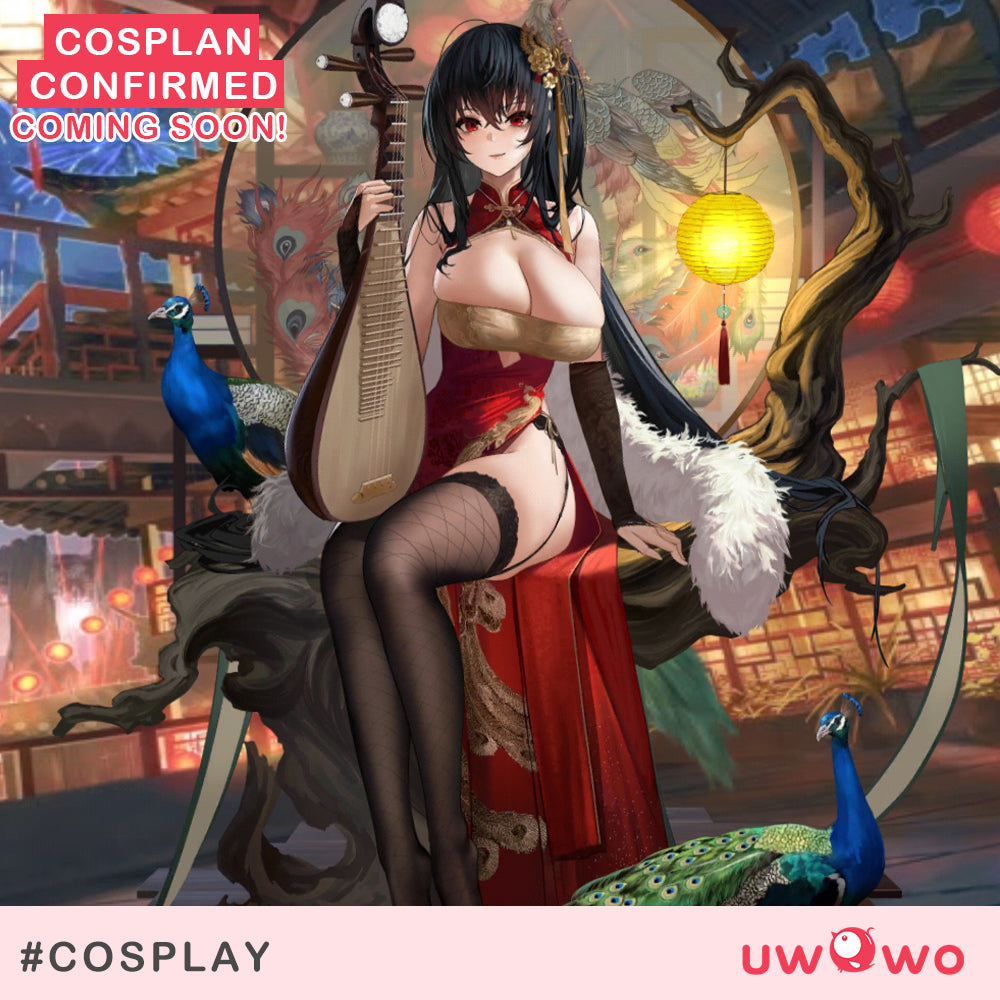 INSTOCK Uwowo Azur Lane IJN Taihou New Year Red Qipao Cheongsam Boudoir Cosplay Costume S-3XL