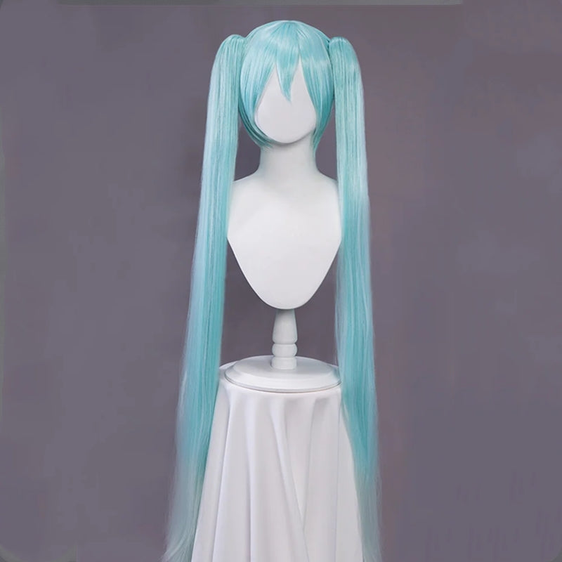 Uwowo V Singer Cosplay Wig 110cm Aqua green Double Ponytail Hair