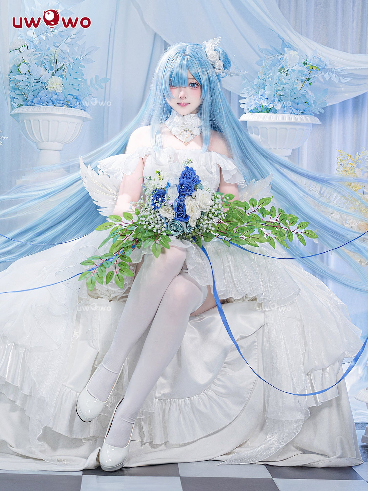 INSTOCK Uwowo Azur Lane Janus Oath Wedding Dress Bride Cosplay Costume