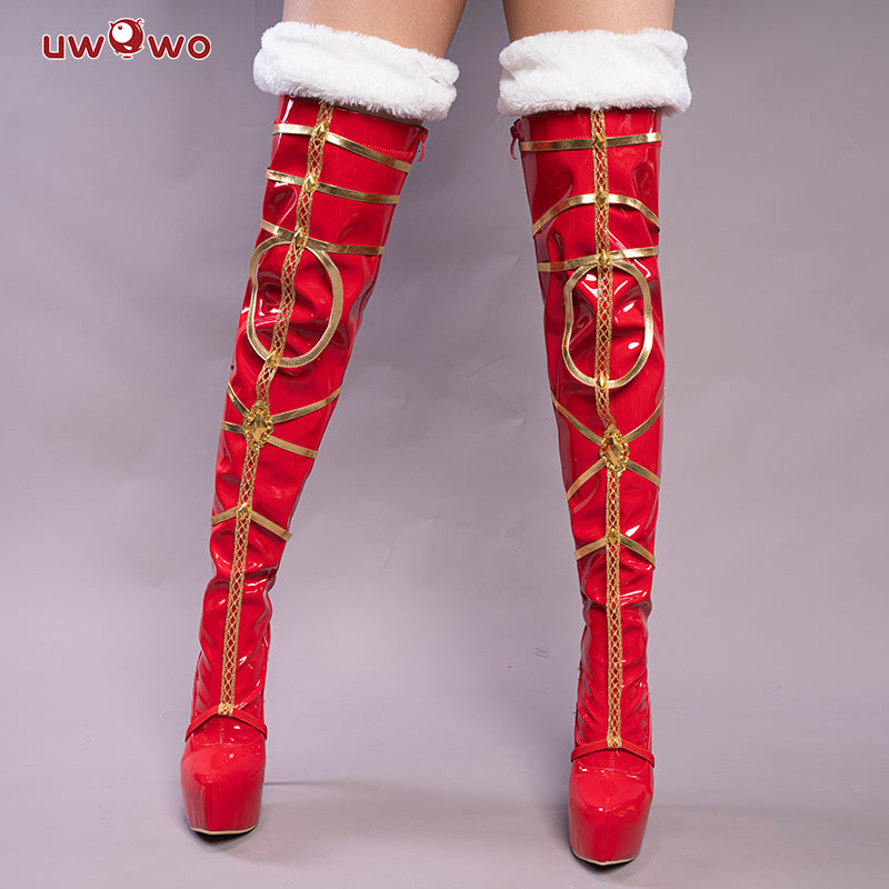 Exclusive Authorization Uwowo X Sakiyamama FGO Fanart Artoria Pendragon Christmas Ver. Cosplay Shoes
