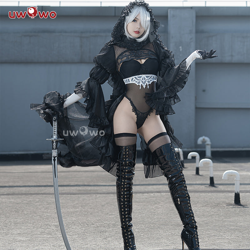 INSTOCK S-3XL Uwowo 2B Black Wedding Dress Bride Cosplay Costume