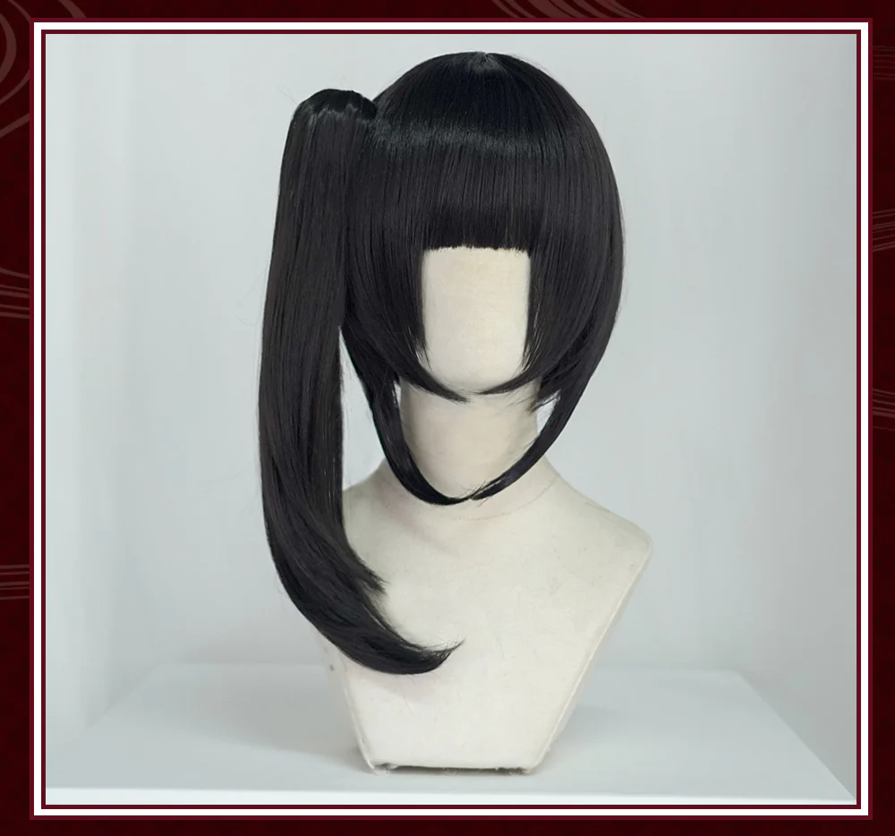 Uwowo Anime Tsuyuri Cosplay Wig 48cm Black Wig