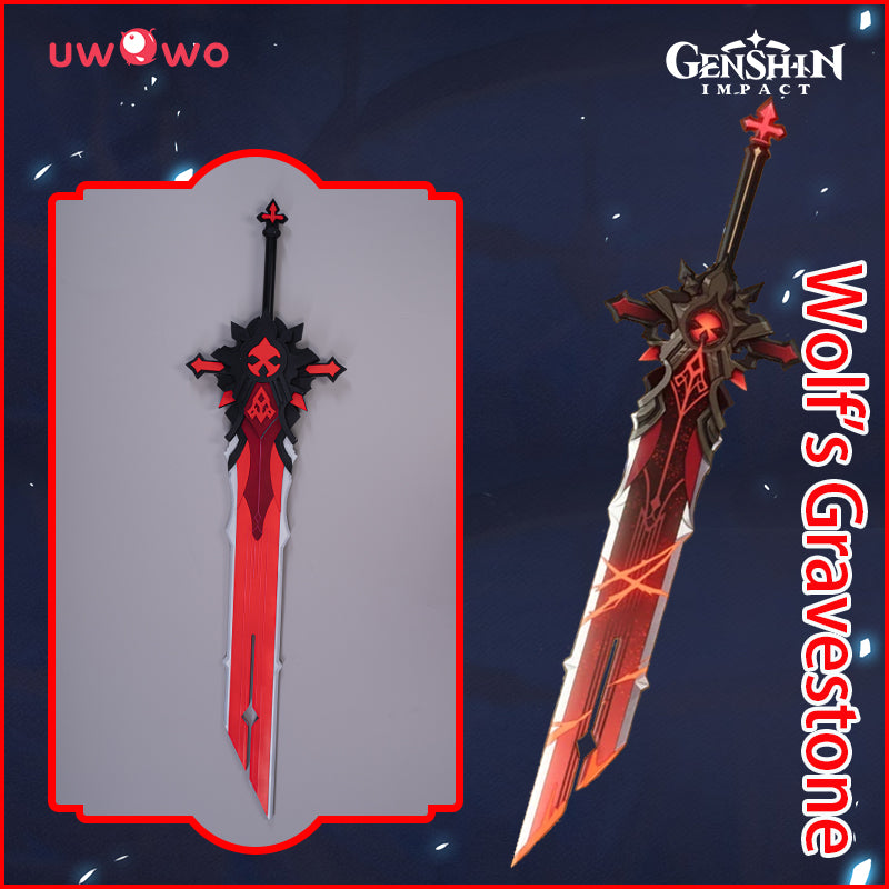 【Clearance】Uwowo Game Genshin Impact Diluc Weapons Wolf's Gravestone Cosplay Props Claymores Props