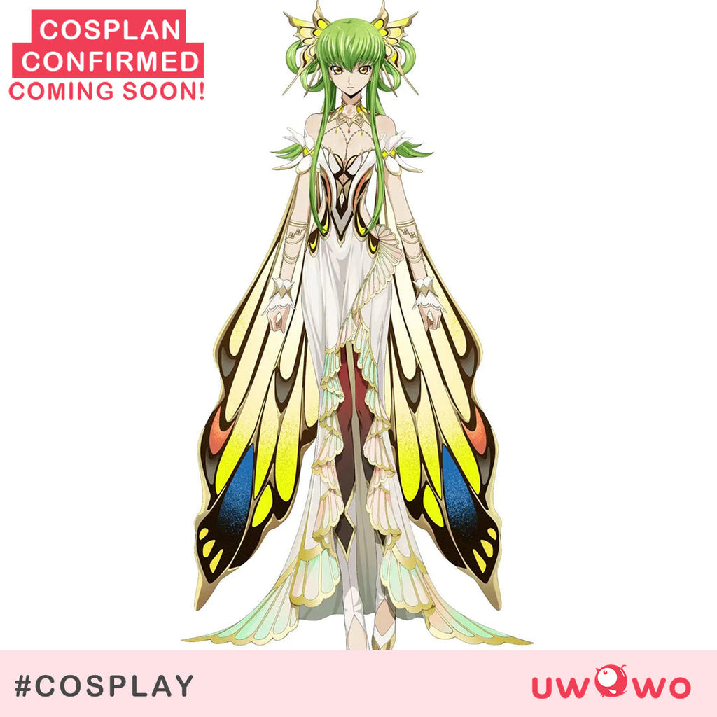 [Last Batch] INSTOCK S-3XL Uwowo Code Geass: C.C. CC Butterfly Gown Halloween Cosplay Costume