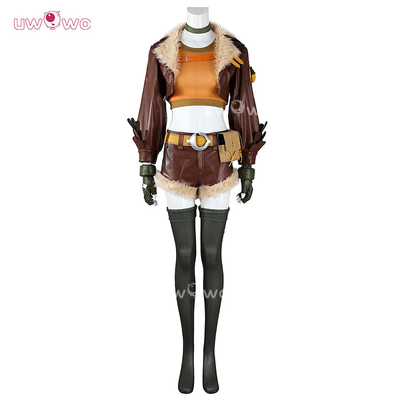 Uwowo Collab Series: Game Cosplay Women Leather Coat  Brown Cosplay Costume