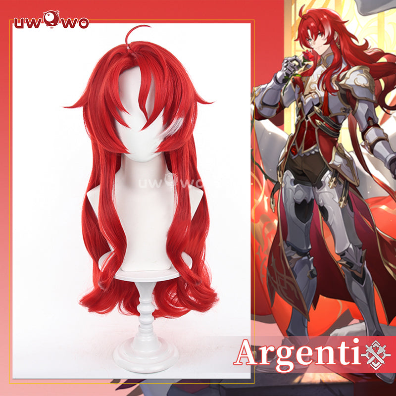 【Clearance】Uwowo Honkai: Star Rail Argenti Cosplay Wig Long Red Hair