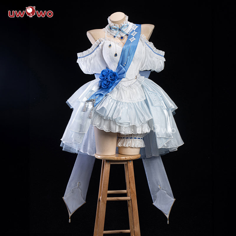 [Last Batch]【In Stock】Uwowo Genshin Impact Fanart Furina Focalors White Angel Lolita Dress Cosplay Costume