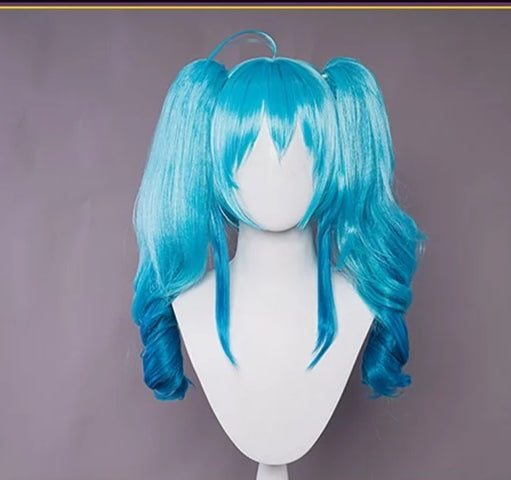 【Clearance】Uwowo V Singer Little Devil cosplay Costume 50CM Long Blue Wig