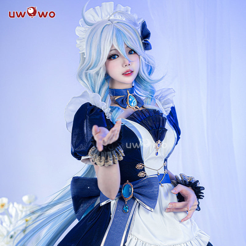 INSTOCK S-3XL Uwowo Genshin Impact Fanart Furina Focalors Hydro Archon Maid Cosplay Costume