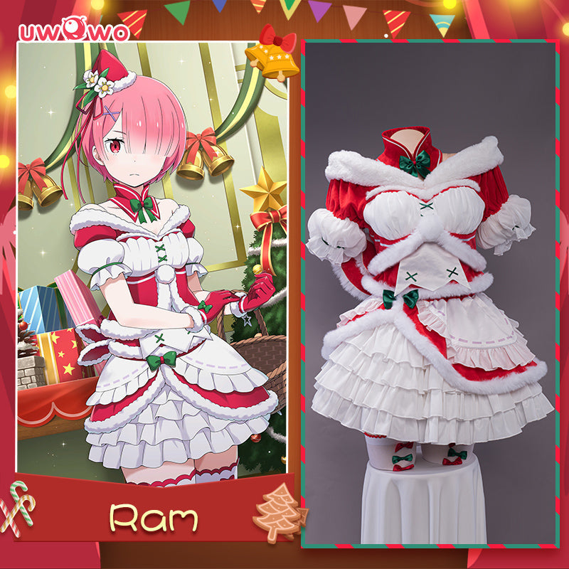【In Stock】Uwowo Game Re: Zero Lost in Memories Ram Christmas Ver. Cosplay Costume