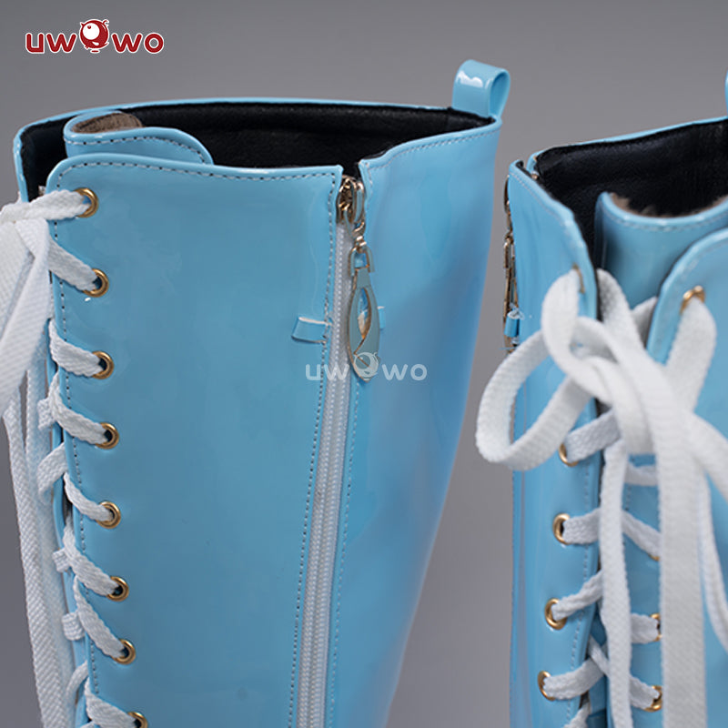 【Clearance】Uwowo Cosplay Shoes Universal Shoes Boots Black Blue White Rose High Tube Boots