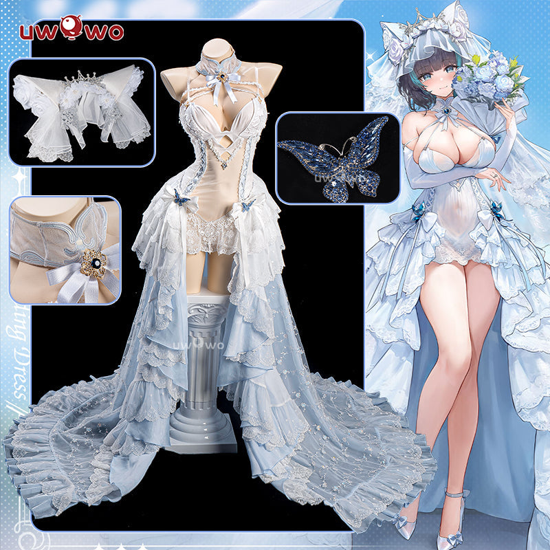 INSTOCK Uwowo Azur Lane Cheshire Oath Wedding Dress Bride Boudoir Cosplay Costume