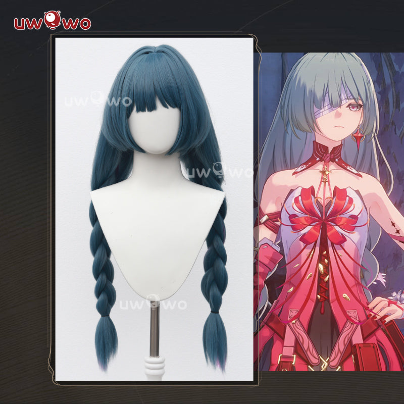 Uwowo Game Wuthering Waves Phrolova Cosplay Wig Long Dark Blue Hair