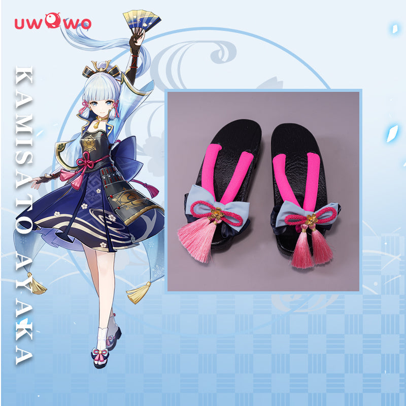 【Clearance】Uwowo Game Genshin Impact Kamisato Ayaka Frostflake Heron Cosplay Shoes