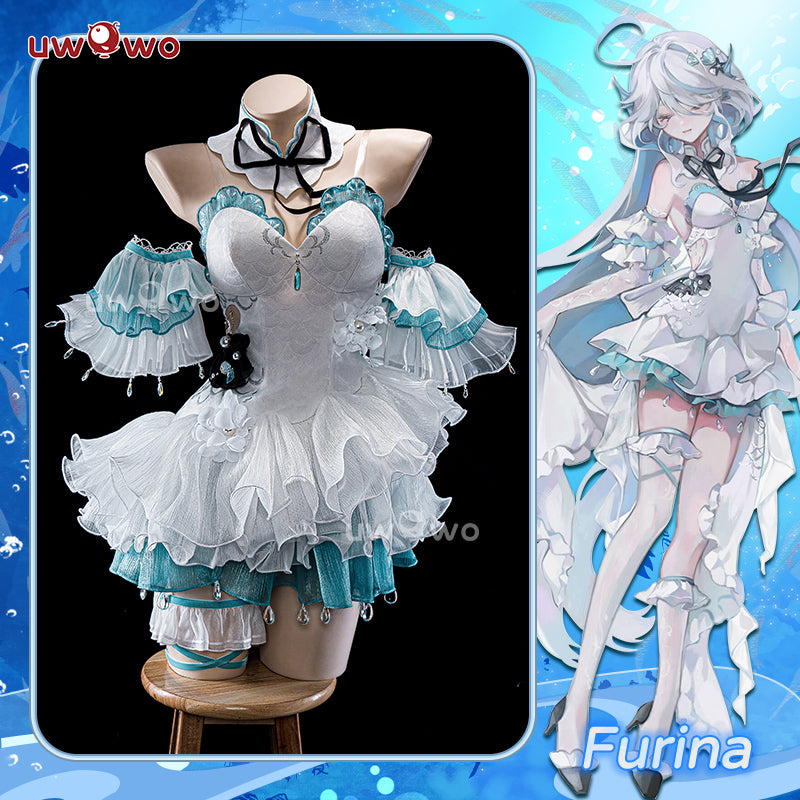 [Last Batch]【In Stock】Uwowo Genshin Impact Fanart Furina Focalors Mermaid Insipired Fairy Dress Cosplay Costume