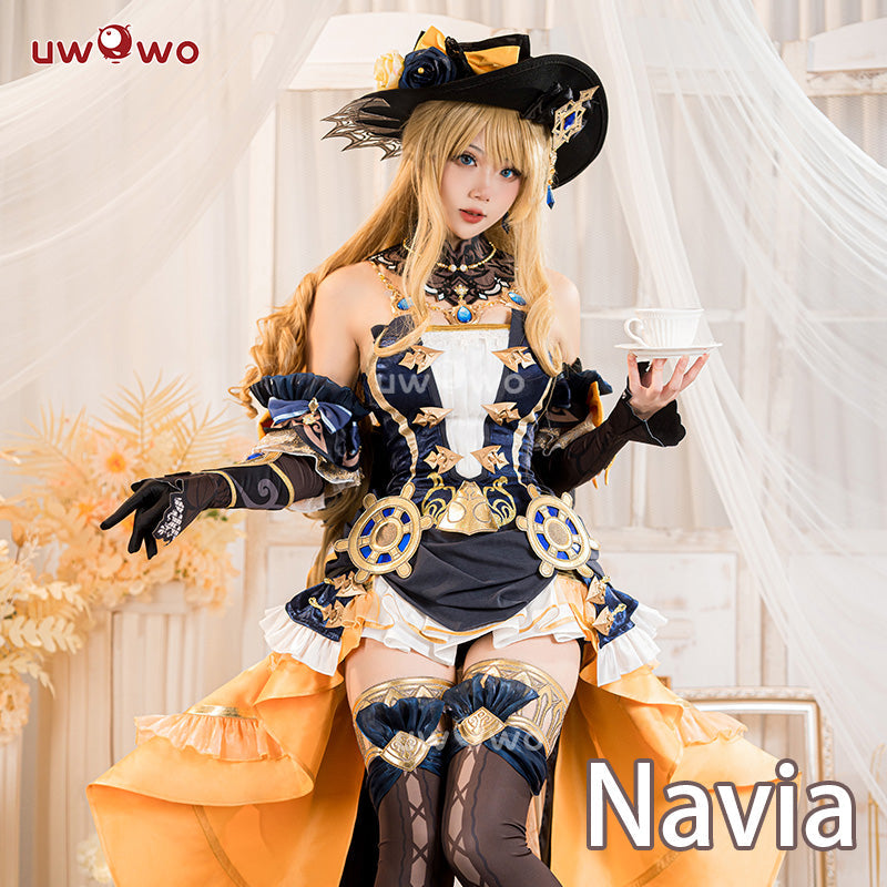 INSTOCK S-3XL Uwowo Genshin Impact Navia Fontaine Rococo Style Dress Cospaly Costume