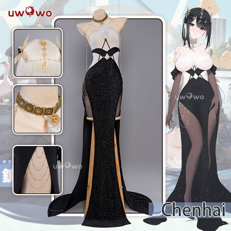 INSTOCK Uwowo Game Azur Lane Costume Chen Hai Gown Evening Sexy Cosplay Chenhai Costume