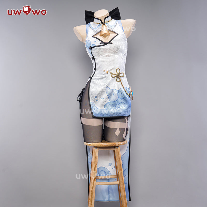 INSTOCK S-3XL Uwowo Genshin Impact Fanart: Ganyu Qipao Chinese Dress Cosplay Costumes S-3XL