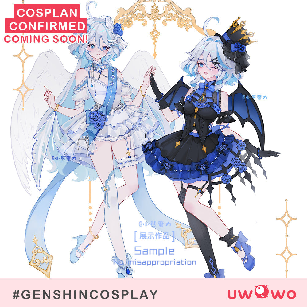 [Last Batch]【In Stock】Uwowo Genshin Impact Fanart Furina Focalors White Angel Lolita Dress Cosplay Costume