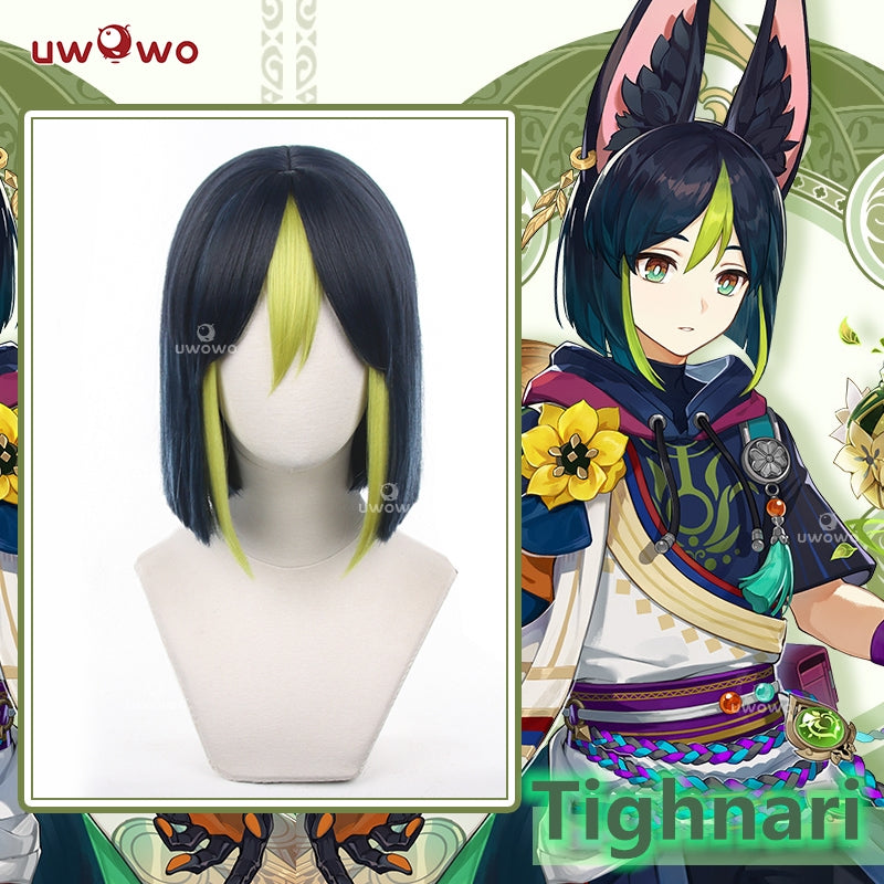 【Clearance】Uwowo Genshin Impact: Tighnari Cosplay Wig Man Wig Short Hair