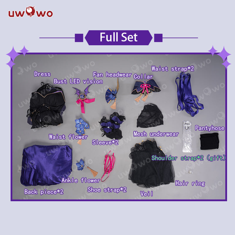 [Last Batch] Exclusive Uwowo Genshin Impact Fanart Raiden Shogun Devil Succubus Gown Halloween Cosplay Costume