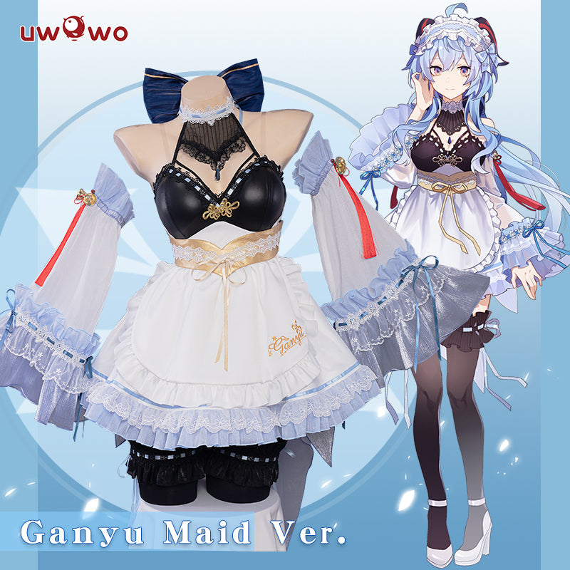 Exclusive Uwowo Game Genshin Impact Fanart Ganyu Maid Ver Cosplay Costume
