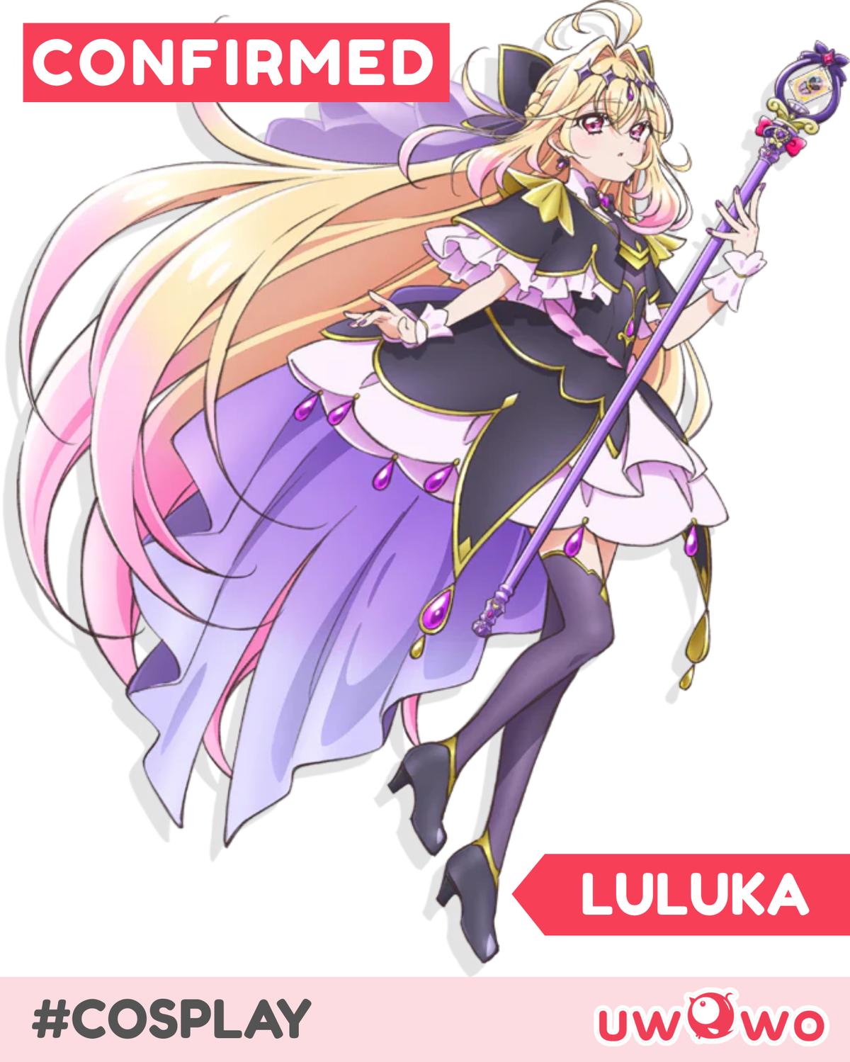 INSTOCK Uwowo Anime Star Detective Precure! Cure Arcana Shadow/Moria Luluka Cosplay Costume