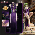 [Last Batch] INSTOCK-Uwowo Code Geass: C.C. CC Purple Cheongsam Cosplay Costume