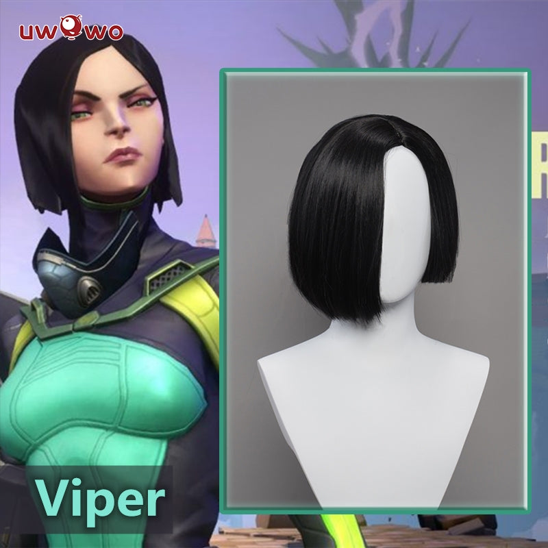 【Pre-sale】Uwowo Valorant Cosplay Viper Cosplay Wig Short Black Hair