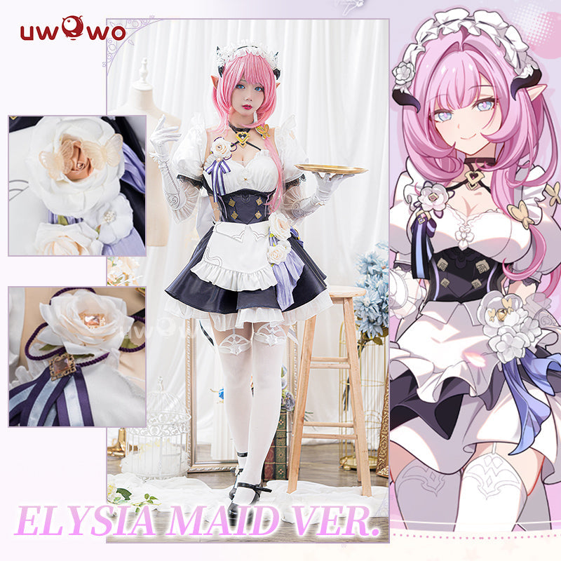 INSTOCK S-3XL Uwowo Honkai Impact 3rd: Elysia Maid Miss Pink Elf Dress Cosplay Costumes