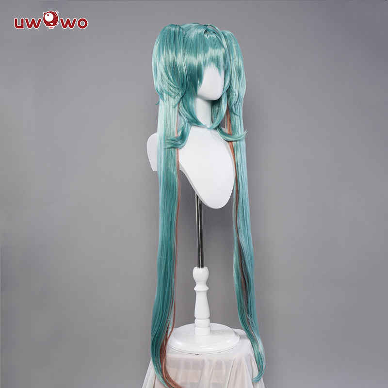 【Clearance】Uwowo V singer Rascal Collab Devil Wings Gothic Cosplay Wig Grenn Long Hair