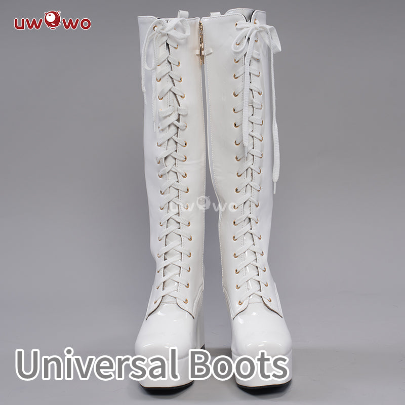 【Clearance】Uwowo Cosplay Shoes Universal Shoes Boots Black Blue White Rose High Tube Boots