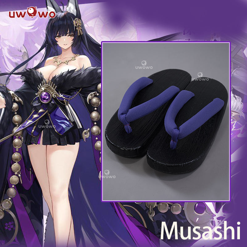 【Clearance】Uwowo Game Azur Lane IJN Musashi Kimono Fox Cosplay Shoes Musashi Clogs