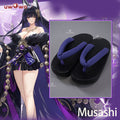 【Clearance】Uwowo Game Azur Lane IJN Musashi Kimono Fox Cosplay Shoes Musashi Clogs