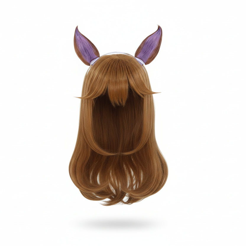 【Clearance】Uwowo Game Fox Cosplay Wig Long Brown Hair With Ears