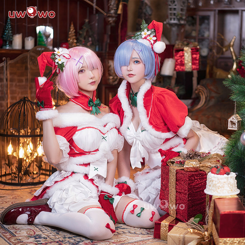 【In Stock】Uwowo Game Re: Zero Lost in Memories Ram Christmas Ver. Cosplay Costume