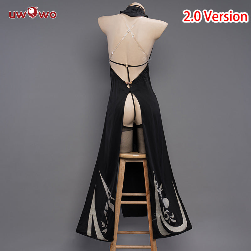 S-2XL Uwowo Game Azur Lane Chenhai Black Chinese Dress Cheongsam Sexy Cosplay Costume