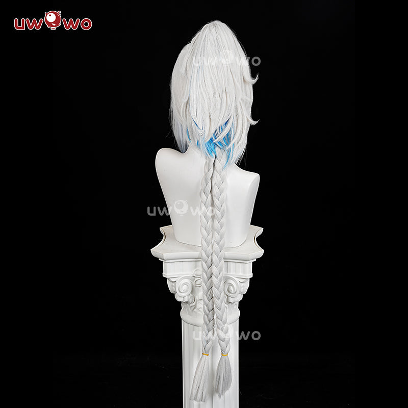 Uwowo Genshin Impact Natlan Mualani Cosplay Wig Long Grey Hair