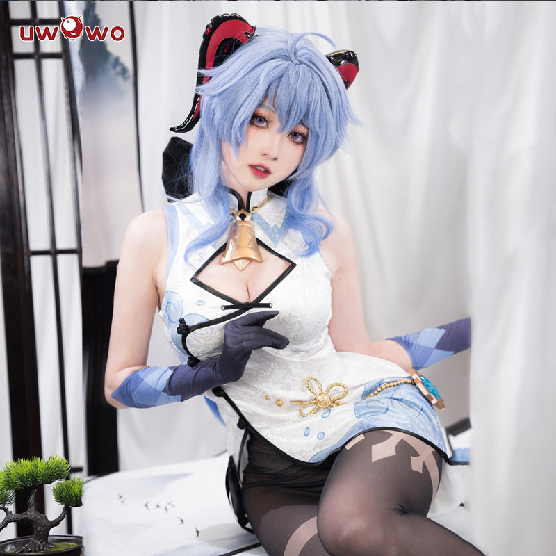 INSTOCK S-3XL Uwowo Genshin Impact Fanart: Ganyu Qipao Chinese Dress Cosplay Costumes S-3XL