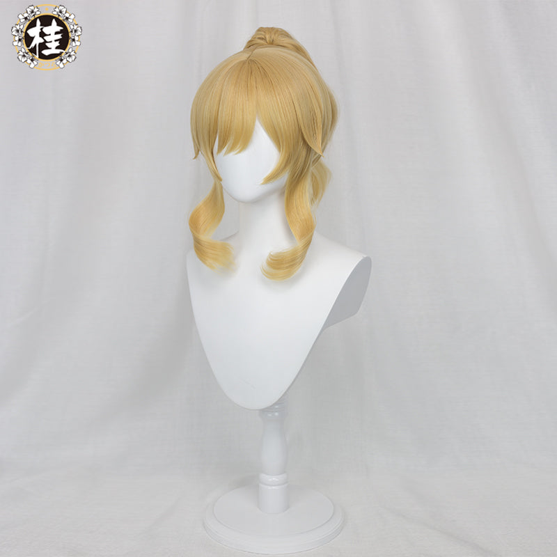 【Pre-sale】Uwowo Game Genshin Impact Jean The rigorous Dandelion Knight 40CM Gold Short Hair Ponytail Cosplay Wig