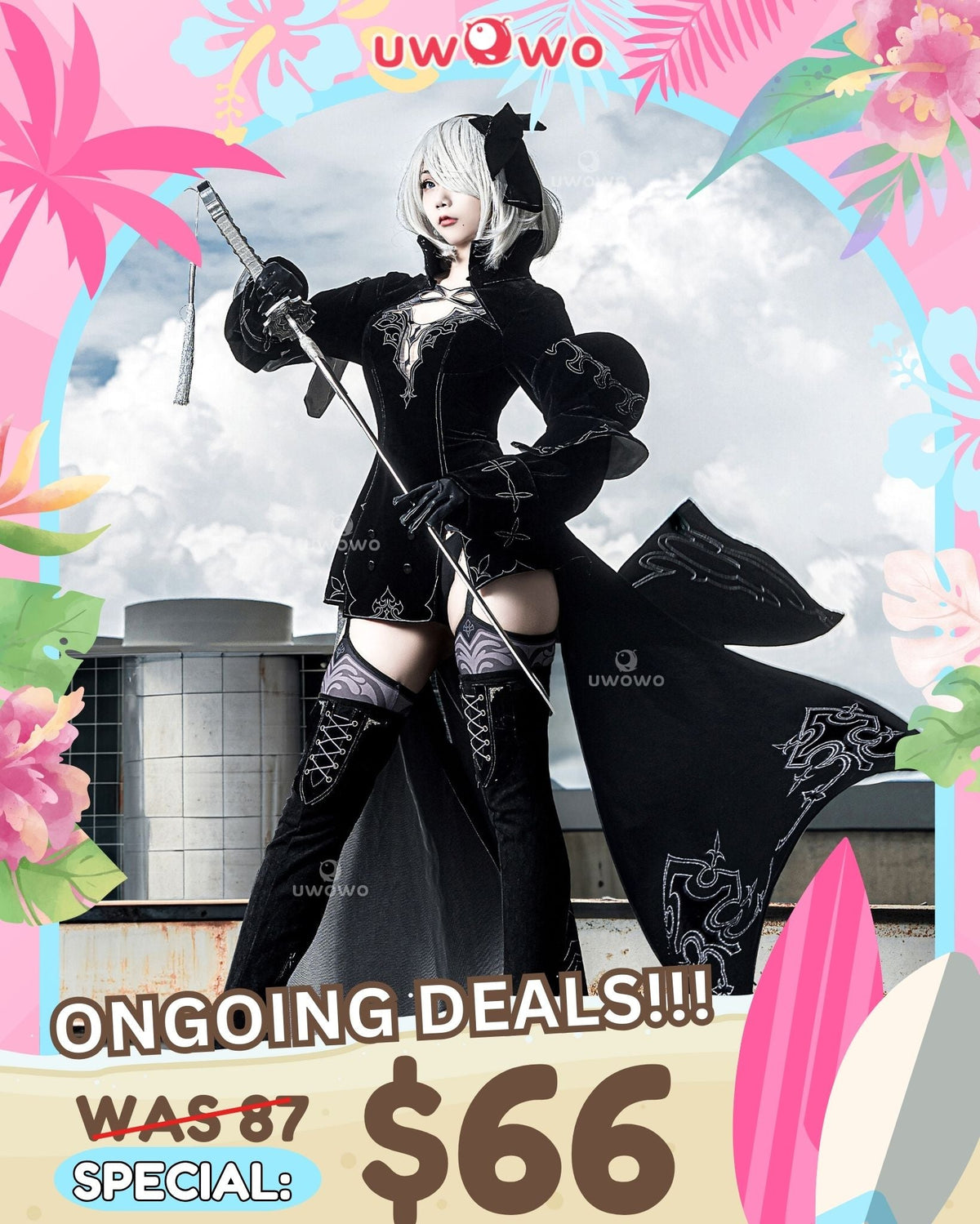 【Special Discount】INSTOCK S-3XL Uwowo 2B Reincarnation Alternate Battler Outfit Cosplay Costume