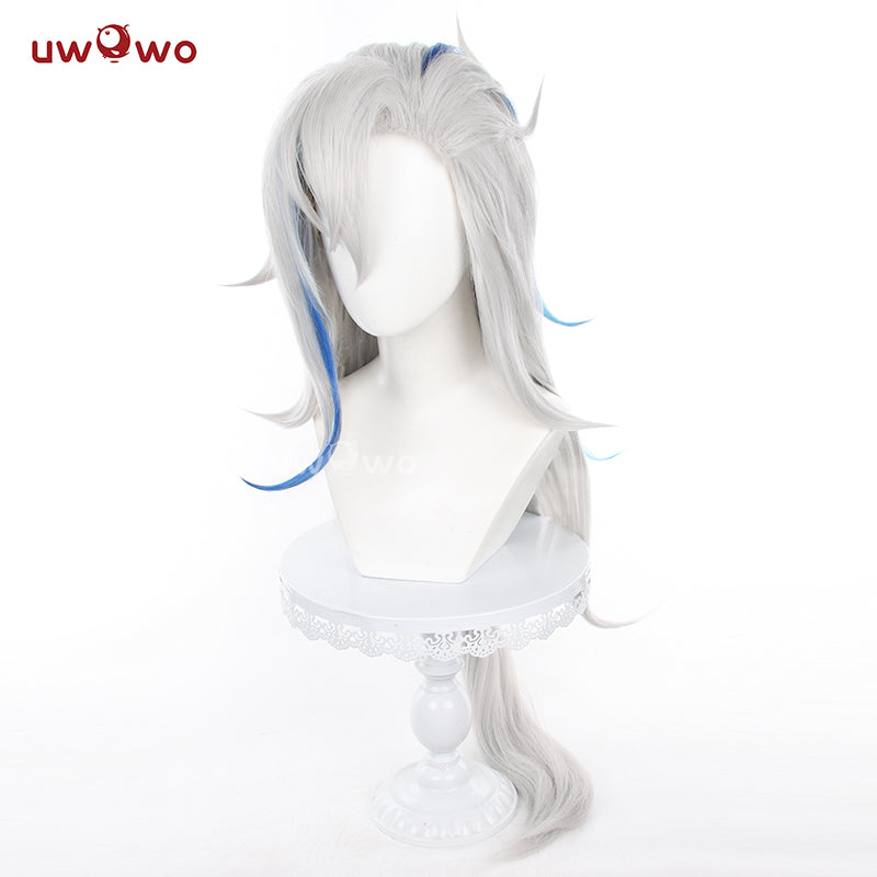 Uwowo Genshin Impact Neuvillette Cosplay Wig Silver Long Hair