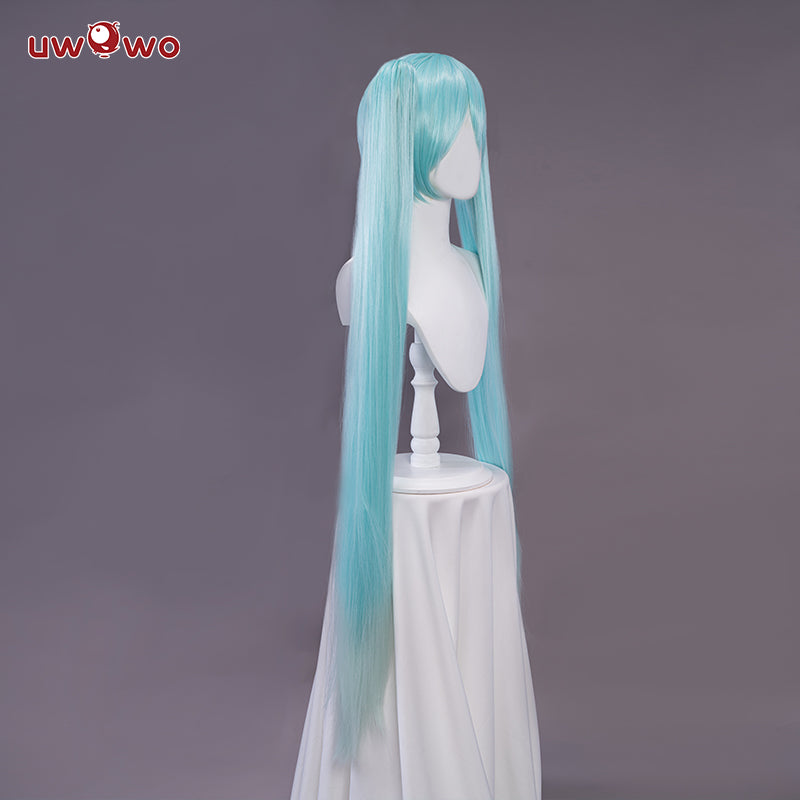 Uwowo V Singer Cosplay Wig 110cm Aqua green Double Ponytail Hair