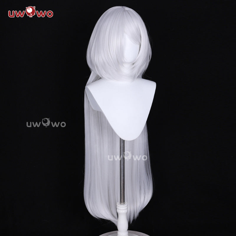 Uwowo 2B Redesign Cheongsam Fanart Cosplay Wig Long Silver Hair