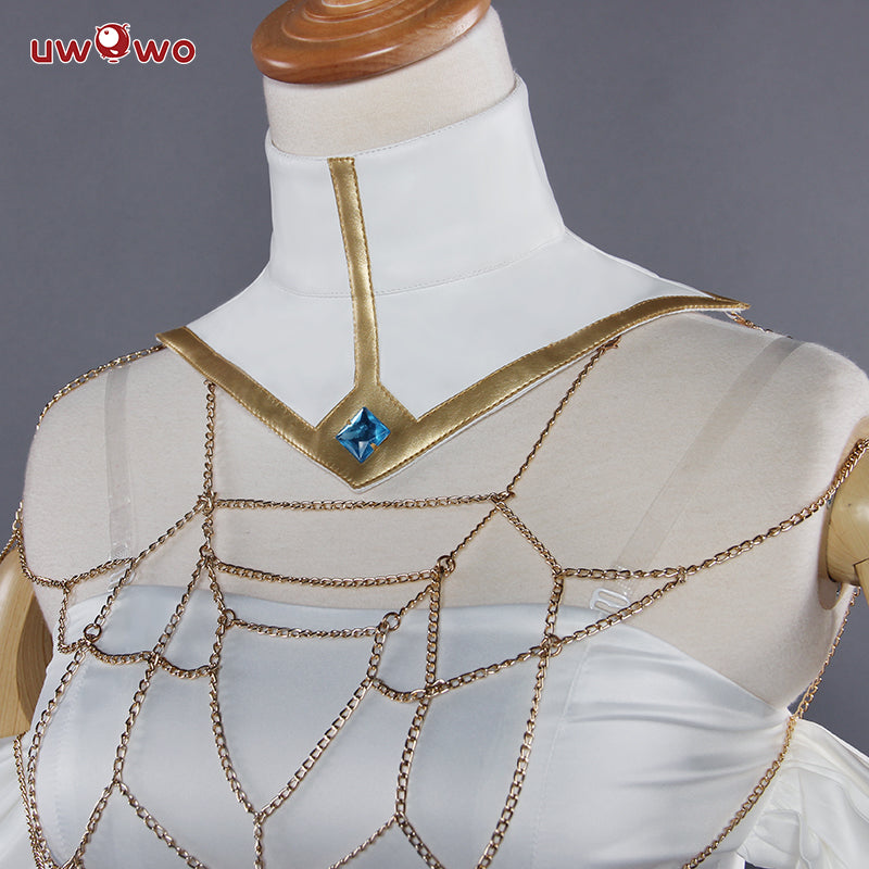 S-3XL Uwowo Anime Overlord Albedo Cosplay Plus Size White Dress Costume