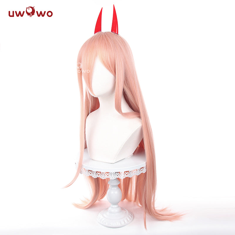 Uwowo Anime Wig Cosplay Wig Light Orange Long Hair With Horns