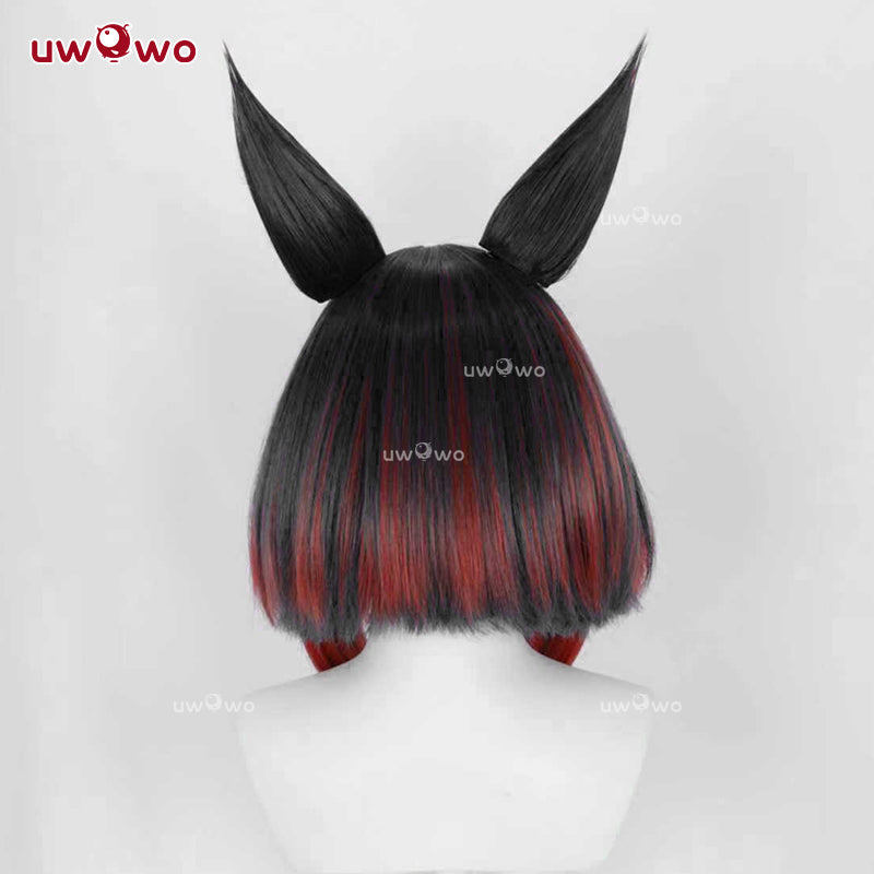 Uwowo Game Fox After Hours Mythic Variant Cosplay Wig Middle Black And Red Hair With Ears
